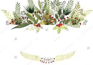 Border with A Green Card Christmas Leaves for Card Winter Garlands Coloring Water