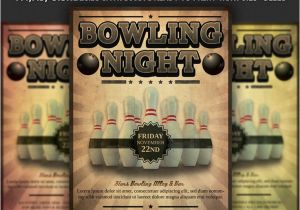 Bowling event Flyer Template Bowling event Party Flyer Template Cares Pinterest