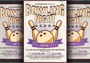 Bowling event Flyer Template Bowling Night Flyer Template Flyer Templates On Creative