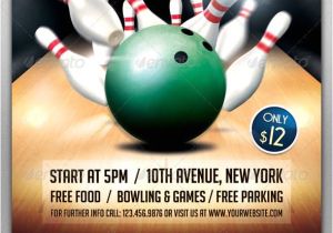 Bowling event Flyer Template Bowling tournament Flyer Bowling and Psd Flyer Templates
