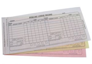 Bowling Recap Sheet Template Bowling Team Score Book Carbonless 3 Part Recap Sheets