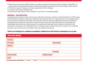 Boxing Manager Contract Template Gym Registration form Pdf Anotherhackedlife Com