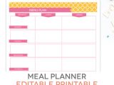 Breakfast Lunch and Dinner Menu Template Menu Plan Weekly Meal Planning Template Printable Editable