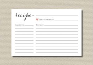 Bridal Shower Recipe Cards Templates Bridal Shower Recipe Cards Pink Love Heart by