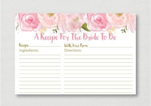 Bridal Shower Recipe Cards Templates soft Pink Floral Bridal Shower Recipe Cards Floral