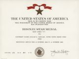 Bronze Star Certificate Template Bronze Star Award Certificate
