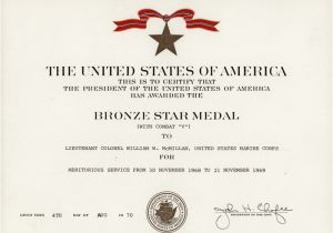 Bronze Star Certificate Template Bronze Star Award Certificate