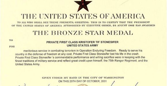Bronze Star Certificate Template Dedication Of 3rd Battallion Memorial Ft Benning Feb 2002