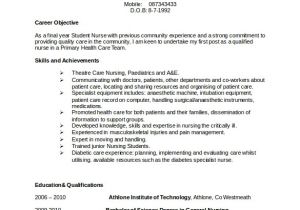 Bsc Nursing Resume format Word Sample Nursing Cv 7 Documents In Pdf Word