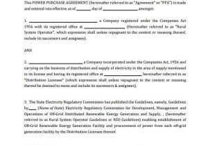 Build Operate Transfer Contract Template Sample Power Purchase Agreement 7 Documents In Pdf