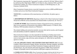 Builders Contract Template Construction Contract Template Construction Agreement form