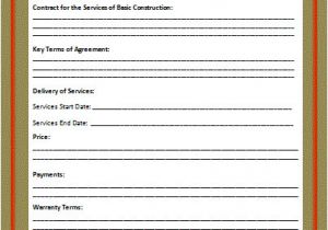 Builders Contract Template Free Word Templates Part 2