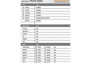 Building Specification Template 17 Specification Sheet Templates Sheet Templates