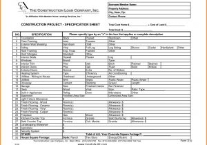 Building Specification Template Spec Sheet Template Spec Sheet Template Spec Sheet