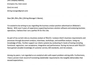 Business Analyst Email Templates Business Analyst Cover Letter Example Writing Tips