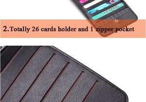 Business Card Holder for Men 6 6 Inches 26 Credit Card Men Business Pu Long Wallet