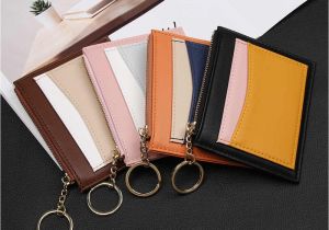 Business Card Holder for Women Coin Purse Women Leather Purses and Handbags Mini Bag Zip