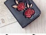 Business Card Holder for Women Slim Wallet Leather Business Card Case for Woman Black