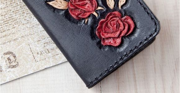 Business Card Holder for Women Slim Wallet Leather Business Card Case for Woman Black