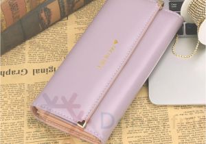 Business Card Holder for Women Women Pu Long Leather Wallet Purse Card Holder Clutch Handbag Light Purple