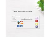 Business Card Template with social Media Icons Business Card Template with social Media Icons 3 Zazzle