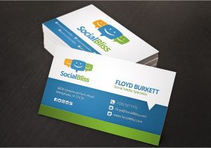 Business Card Template with social Media Icons social Media Business Card Business Card Templates On