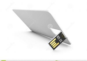 Business Card Usb Flash Drive Blank White Plastic Wafer Usb Card Mockup 3d Illustration