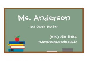 Business Cards for Teachers Templates Free Teacher Chalkboard Business Card Zazzle