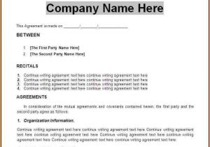 Business Contract Agreement Template Agreement Between Two Companies for Services Basic