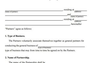 Business Contract Template Free Sample Partnership Agreement 24 Free Documents Download