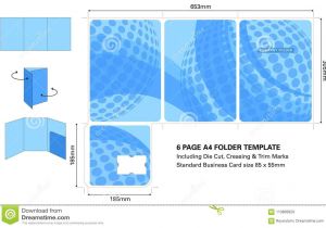 Business Folders with Business Card Slot Six Page A4 Presentation Folder Template with Die Cut and