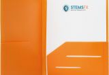 Business Folders with Business Card Slot Stemsfx Heavy Duty Plastic 2 Pocket Folder Pack Of 12 Folders orange for Letter Size Papers Includes Business Card Slot