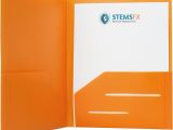 Business Folders with Business Card Slot Stemsfx Heavy Duty Plastic 2 Pocket Folder Pack Of 12 Folders orange for Letter Size Papers Includes Business Card Slot
