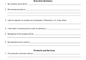 Business Plan for New Company Template Sba Blank Business Plan form Pdf