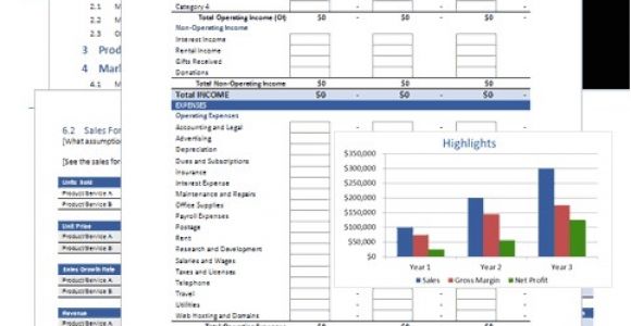 Business Plan Spreadsheet Template Free Business Plan Template for Word and Excel