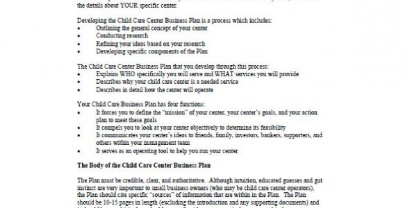 Business Plan Template for Child Care Center Business Plan for Child Care Center Templates Resume