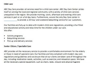 Business Plan Template for Child Care Center Business Plan Templates