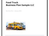 Business Plan Template for Food Truck Food Truck Business Plan Sample Legal Templates