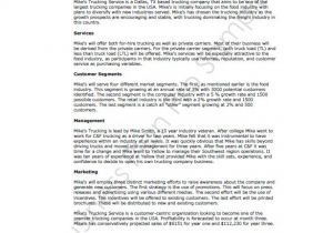 Business Plan Template for Logistics Company Trucking Plan Business Template 10 Free Word Excel