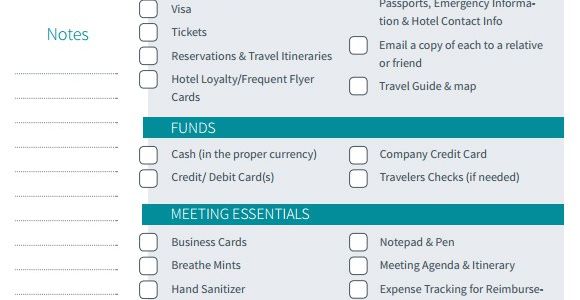 Business Travel Planning Checklist Template 8 Sample Business Travel Itinerary Templates to Download