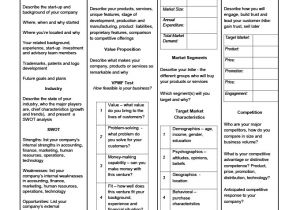 Bussiness Plan Templates One Page Business Plan Template 14 Free Word Pdf