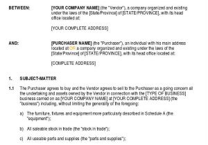 Buying A Business Contract Template Business Agreement form