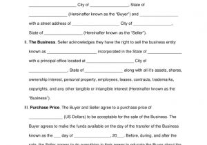 Buying A Business Contract Template Free Business Bill Of Sale form Purchase Agreement