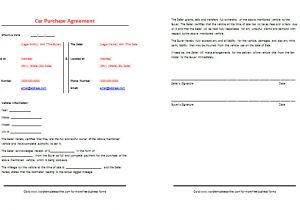 Buying A Car Contract Template Car Purchase Agreement Template Best Samples