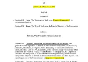 Bylaws for Nonprofit organizations Template Nonprofit bylaws Harbor Compliance