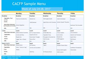 Cacfp Menu Template Cacfp Menus Ccfp Roundtable Conference