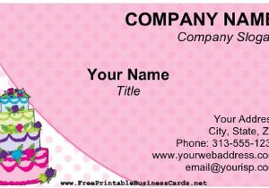 Cake Business Cards Templates Free Cake Business Card