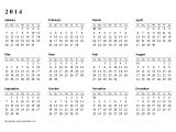 Calendar at A Glance Template 2014 Calendar at A Glance Template Templates Resume