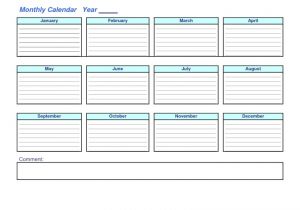 Calendar at A Glance Template Year at A Glance Blank Calendar Template Free Calendar