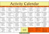 Calendar Of Activities Template 14 Blank Activity Calendar Template Images Printable